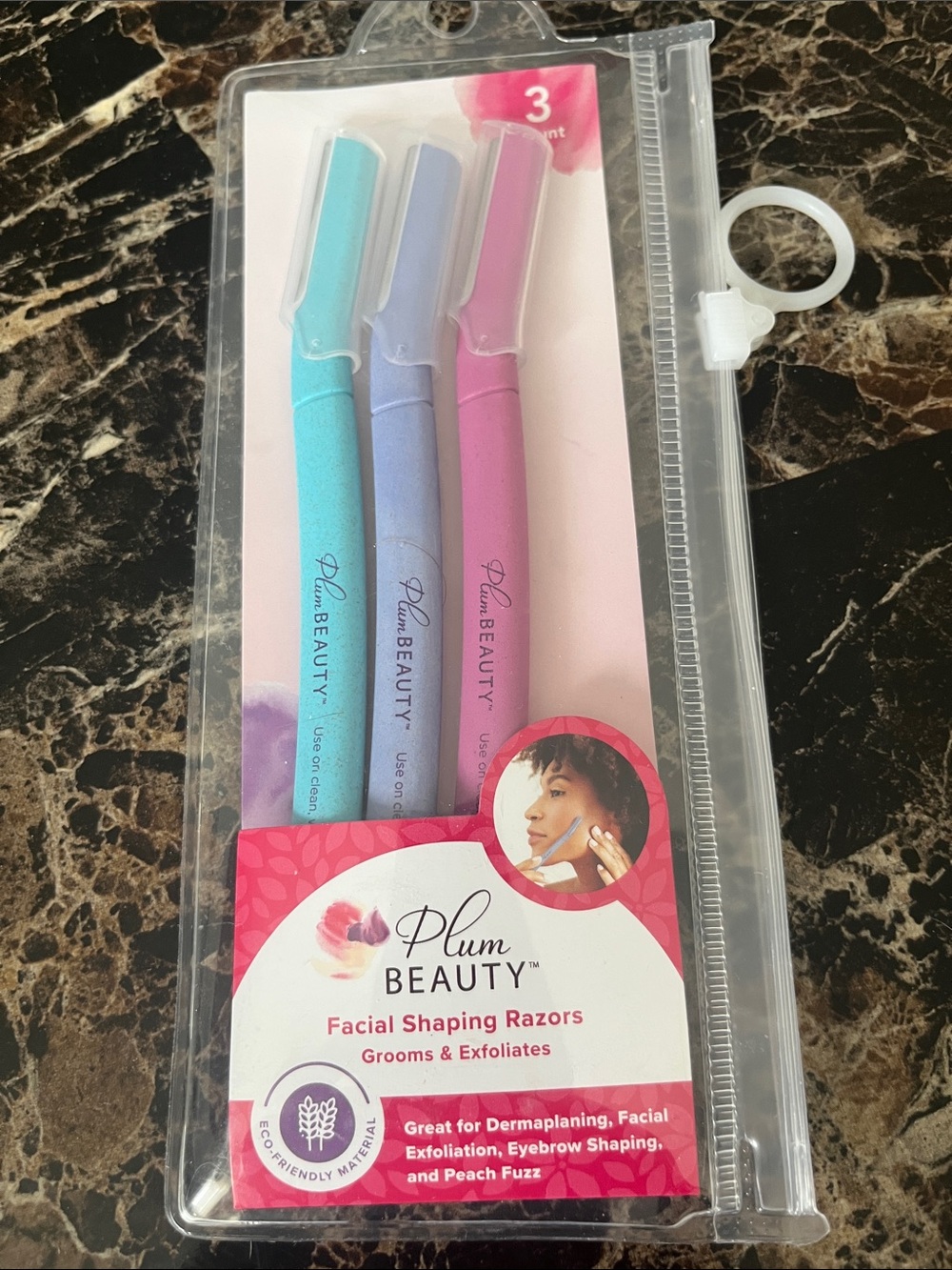 Facial Shaping Razors - Set of 3 (Blue, Purple, Pink)